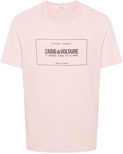 Zadig & Voltaire Ted T-Shirt aus Bio-Baumwolle - Pink