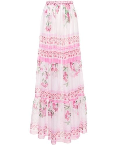 Ermanno Scervino Floral-print Maxi Skirt - Pink
