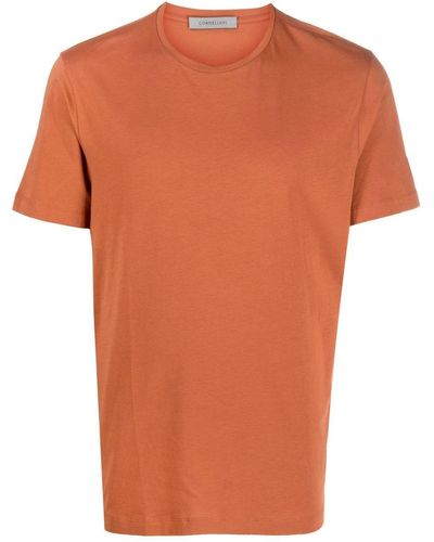 Corneliani T-shirt en coton à manches courtes - Orange