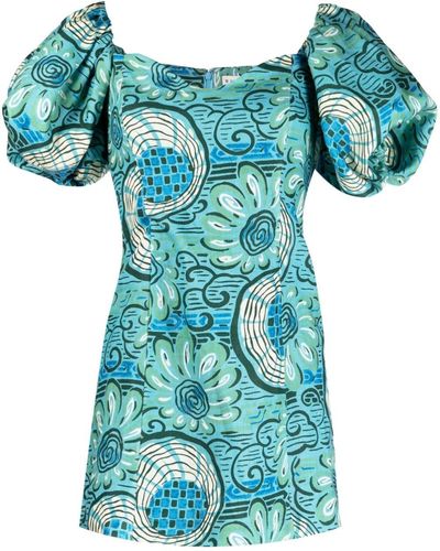 RHODE Dali Graphic-print Minidress - Blue