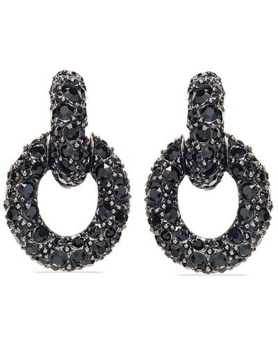Oscar de la Renta Fortuna Crystal-embellished Earrings - Black