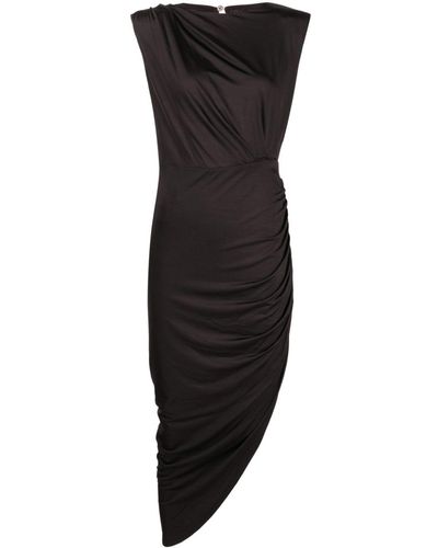 Veronica Beard Merrith Draped Midi Dress - Black