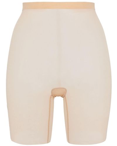 Wolford Contour High-waisted Tulle Shorts - Natural