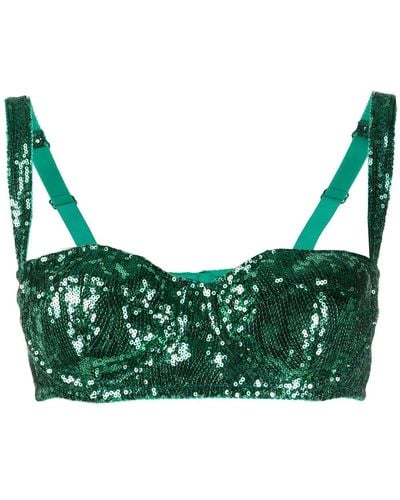Dolce & Gabbana Sequined Balcony Top - Green