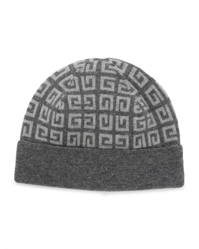 Givenchy 4g-intarsia Wool-blend Beanie - Gray