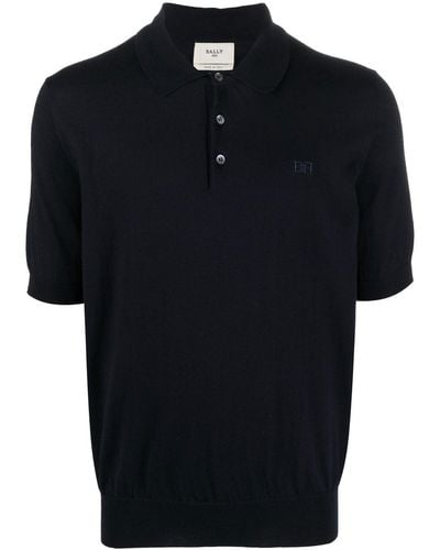 Bally Embroidered-logo Short-sleeve Polo Shirt - Blue