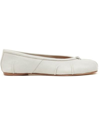 Maison Margiela Tabi Leather Ballerina Shoes - White
