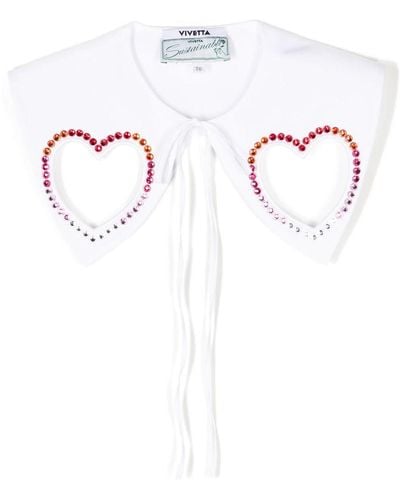 Vivetta Heart Cut-out Collar - White