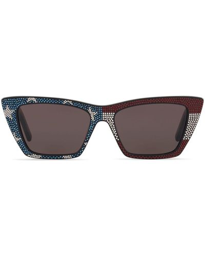 Saint Laurent Embellished Cat-eye Sunglasses - Brown