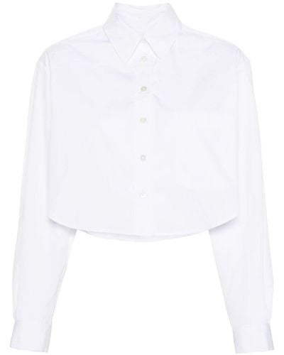 Isabel Marant Fleora Cropped Poplin Shirt - White