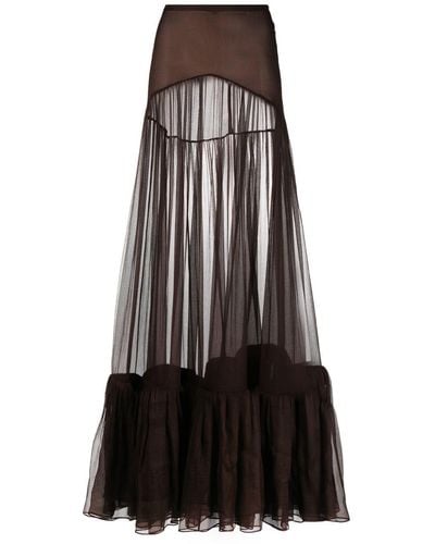 Saint Laurent High-waisted Maxi Skirt - Black