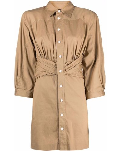 DSquared² Ruched-detail Shirt Dress - Brown