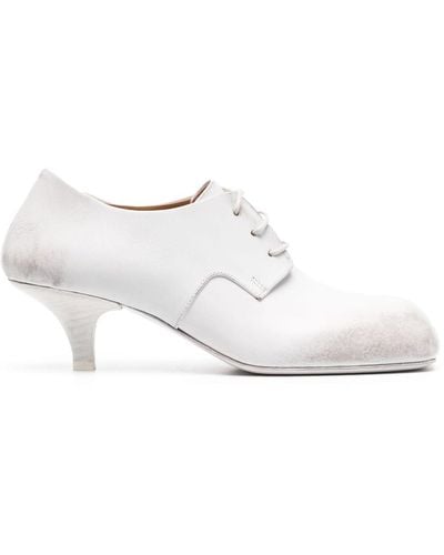 Marsèll Square-toe Lace-up Leather Court Shoes - White