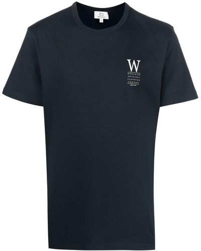 Woolrich T-Shirt mit Logo-Print - Schwarz