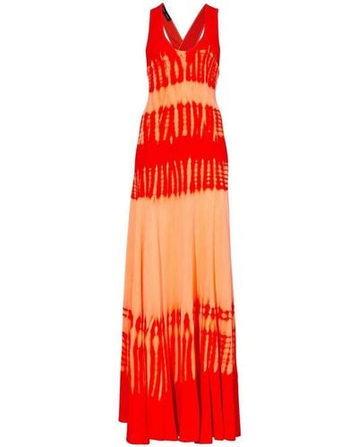 Proenza Schouler Tie-dye Print Knitted Dress - Red
