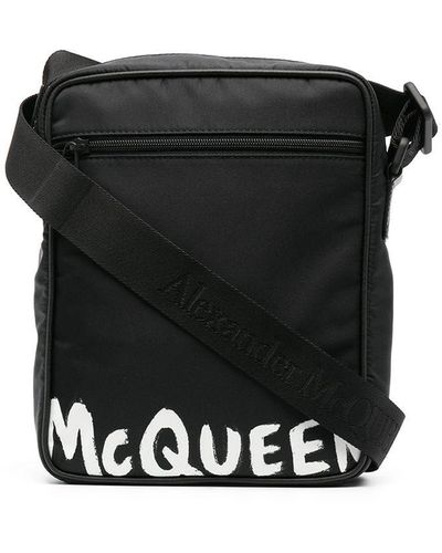 Alexander McQueen ロゴ メッセンジャーバッグ - ブラック