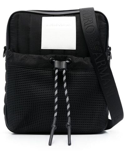 Emporio Armani Logo-patch Messenger Bag - Black