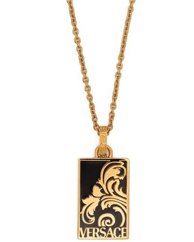 Versace Palmette Pendant Necklace - Metallic