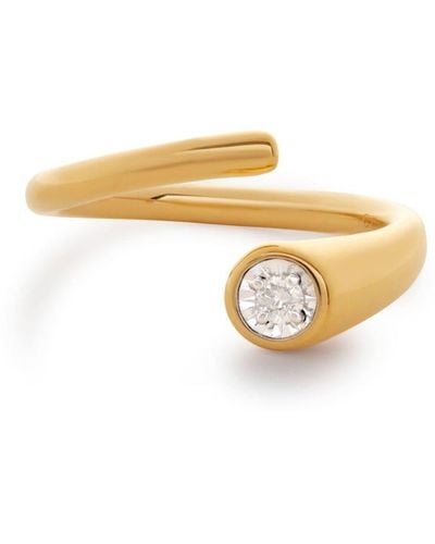 Monica Vinader Essential Wrap Diamond Ring - Metallic