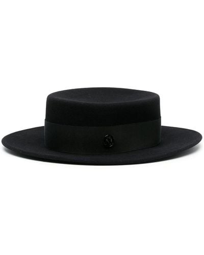 Maison Michel Kiki Canotier Hat - Black