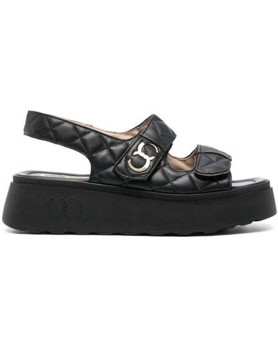 Casadei Quilted Flat Sandals - Black