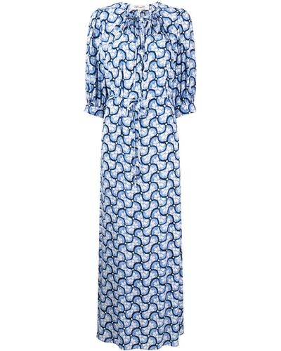 Diane von Furstenberg Maxi-jurk Met Print - Blauw