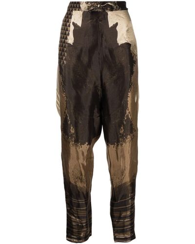 Masnada Graphic-print Trousers - Black