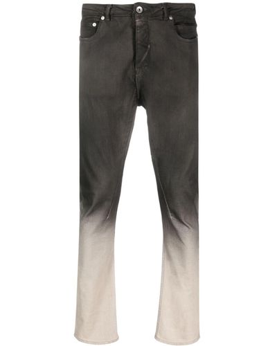 Rick Owens Gradient-effect Cotton Jeans - Grey