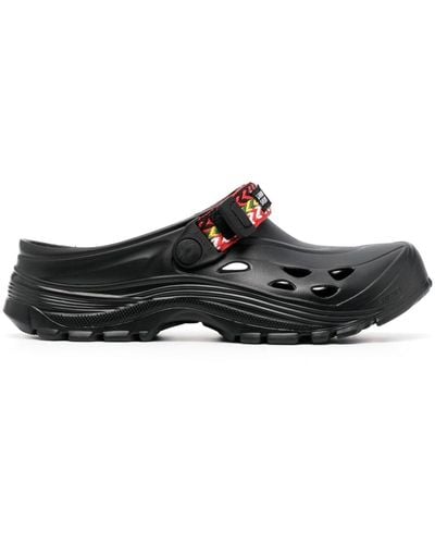 Lanvin Zuecos Mok con motivo de espiga de x Suicoke - Negro