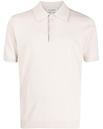 MAN ON THE BOON. Short-sleeve Knitted Polo Shirt - White