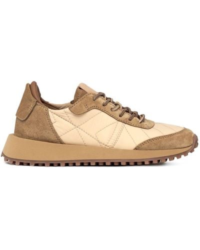 Buttero Panelled Lace-up Trainers - Natural