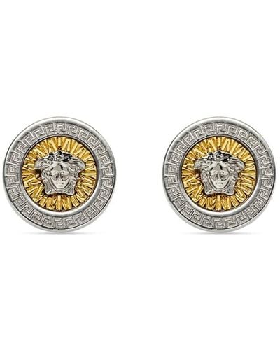 Versace Icon Crystal-embellished Stud Earrings - Metallic