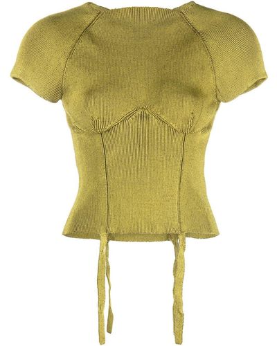 Isa Boulder Shield Ribbed-knit Top - Yellow