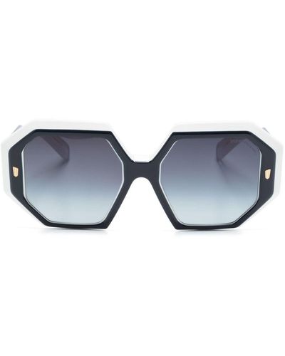 Cutler and Gross 9324 Square Geometric-frame Sunglasses - Blue