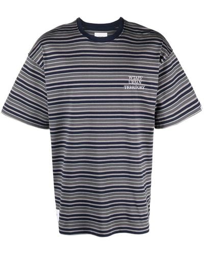 WTAPS Striped Cotton T-shirt - Blue