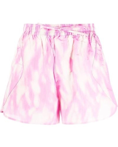Ganni Shorts mit Kordelzug - Pink