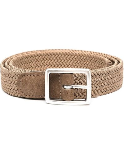 Dell'Oglio Mastic Elasticated Suede Belt - Natural