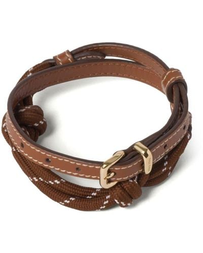 Miu Miu Wrap-around Leather Bracelet - Brown
