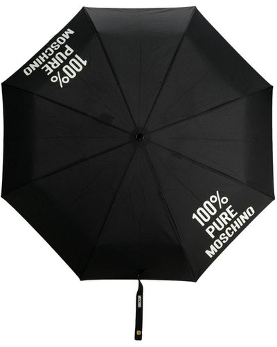 Moschino Logo-print Folded Umbrella - Black