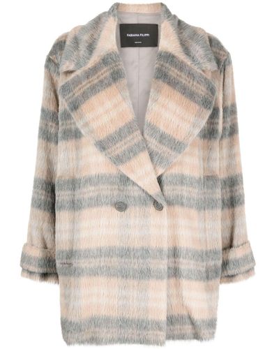 Fabiana Filippi Double-breasted Alpaca Wool Coat - Grey