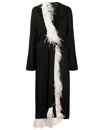 Alanui Kimono Met Veren - Zwart
