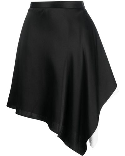 Ports 1961 Asymmetric Satin Miniskirt - Black