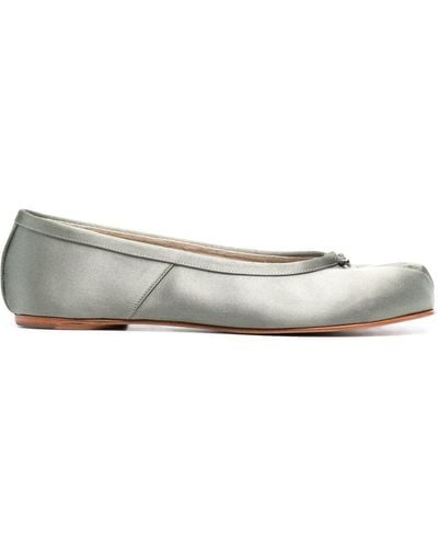Maison Margiela Tabi Satin Ballerina Shoes - Gray