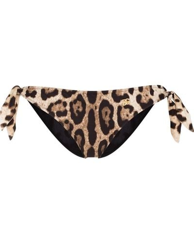 Dolce & Gabbana Bragas de bikini con motivo de leopardo - Marrón