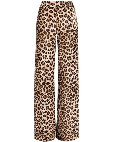 Philipp Plein Leopard-print Flared Pants - Brown