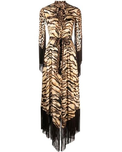 Roberto Cavalli Kleid mit Leoparden-Print - Mettallic