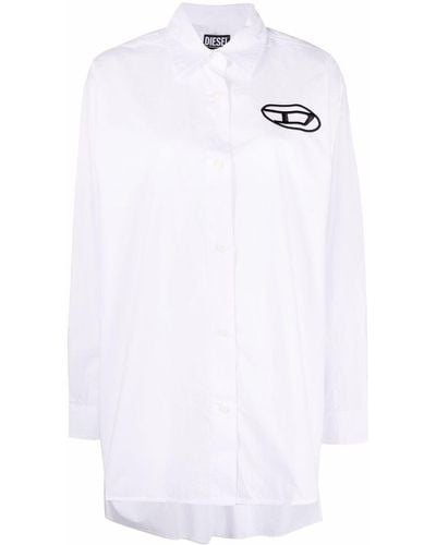 DIESEL C-bruce-a Logo-embroidered Shirt - White