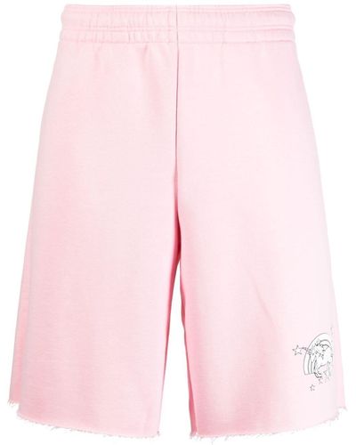 Vetements Illustration-print Elasticated Track Shorts - Pink