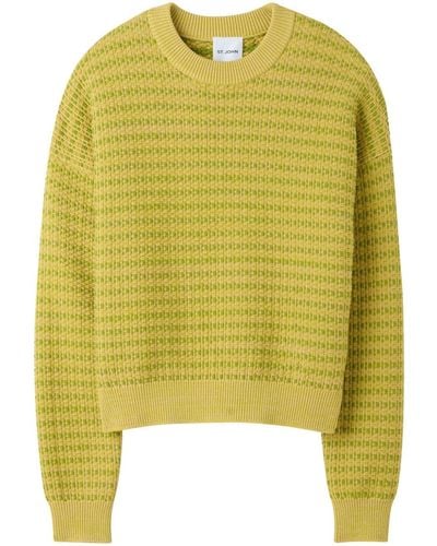 St. John Textured-knit Sweater - Yellow