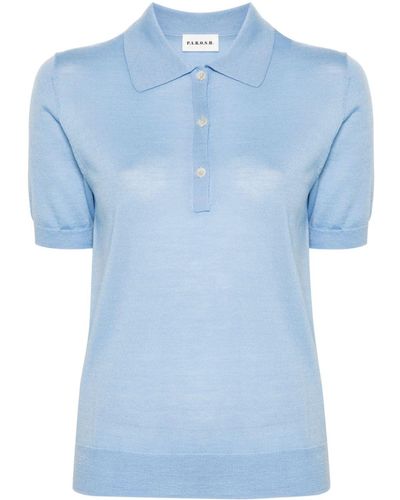 P.A.R.O.S.H. Fine-knit Polo Shirt - Blue